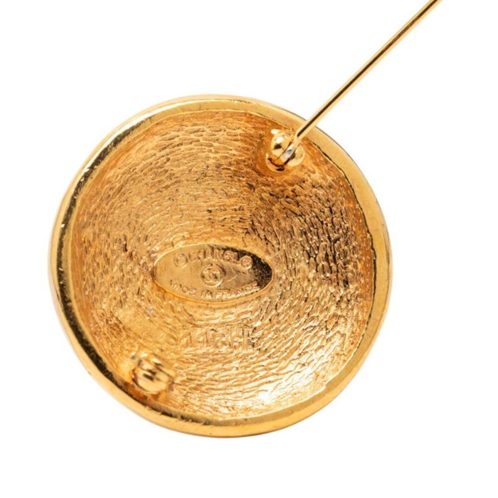 CHANEL Authentic Vintage Gold Logo Brooch - Picture 3 of 3